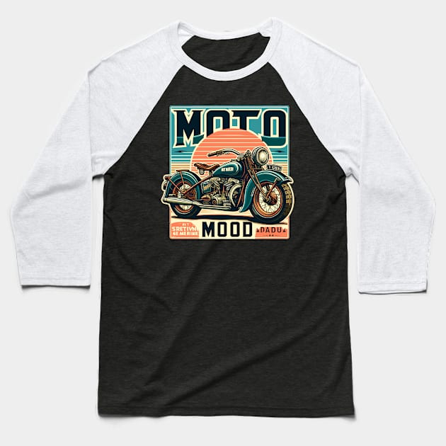 Moto Mood Baseball T-Shirt by Vehicles-Art